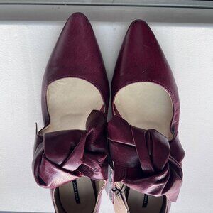 Zara Basic pointed-toe ballet flats with an oversized bow detail